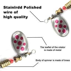 Colher de metal girador isca de pesca 10 pçs conjunto colherbait crankbaits wobblers de pesca para pique kit crochê isca artificial 8 principais vendas isca artificial com movimentos - №5