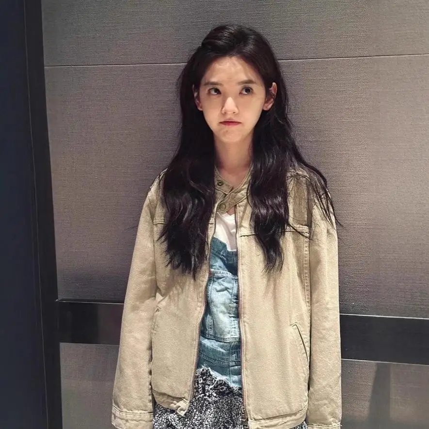 

Fletta Bloom Zipper Jaet Korean Sle Women's Simple Vintage Worn-Out Outerwear ort Coat Pure Color PU Material