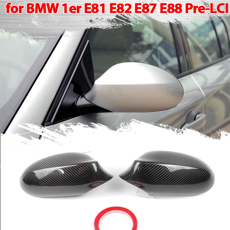 

Real Carbon Fiber add on Rearview Side Mirror Covers For BMW 1 Series E81 E82 E87 E88 Pre-LCI Auto Exterior Sides Rearview Cover