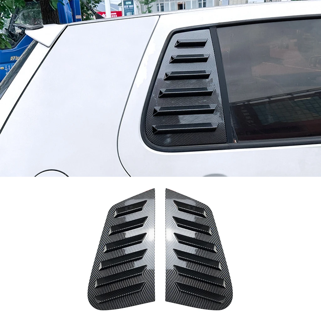 Glossy black/Carbon look Car Rear Window Shutter Cover Trim Window Louver Side Vent Trim For Volkswagen Golf 4 MK4 1997-2006