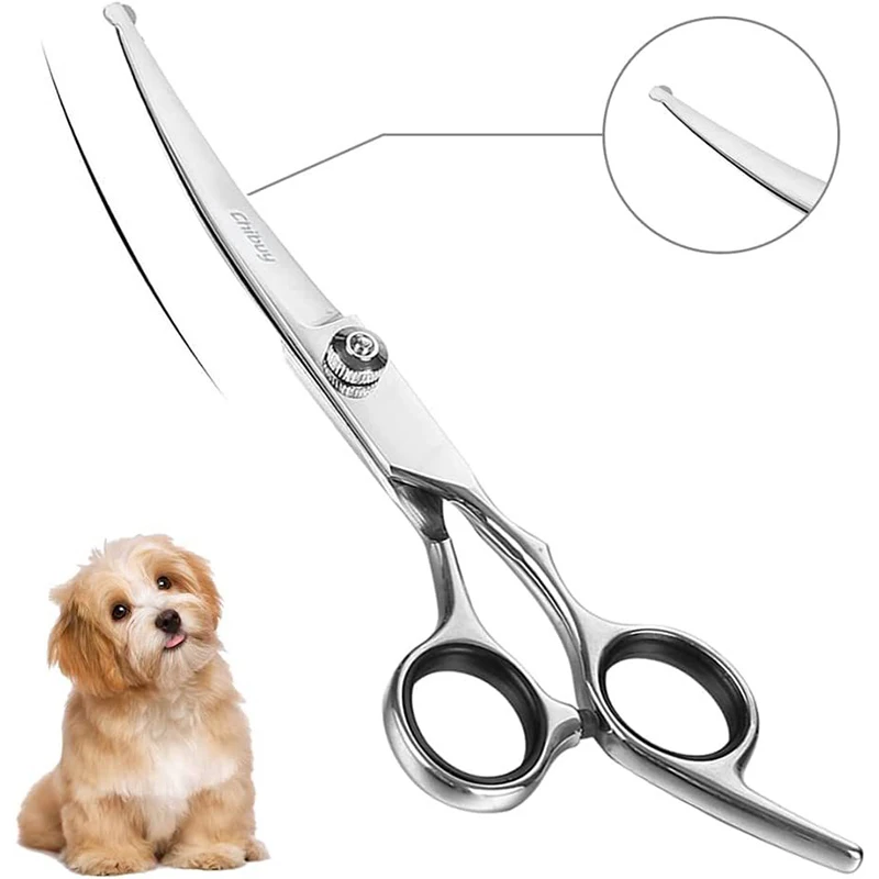 1PC Up Curved Pet Grooming Scissors Right And Left Hand Dog Grooming Hair Shears Professional Hairdressing Scissors