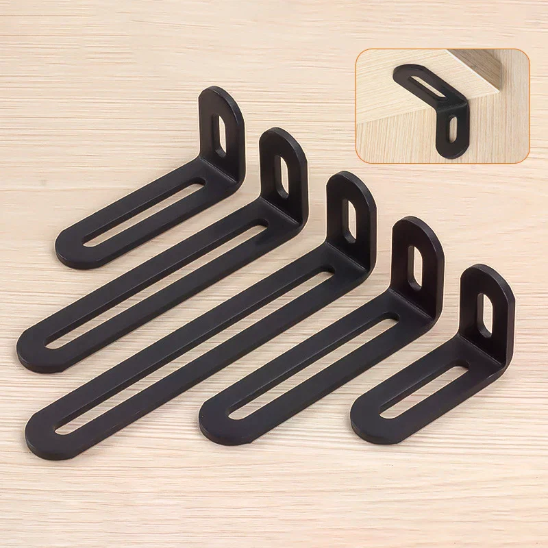 Stainless Steel Adjustable Angle Code Long Hole Activity 90 ° Right Angle Furniture Fixer L-shaped Shelf Bracket Connector