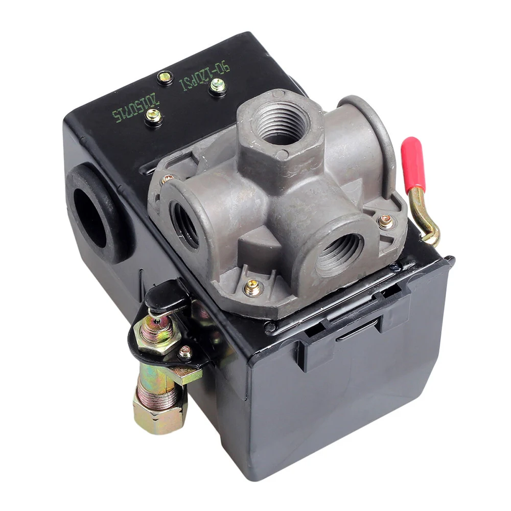 Air Compressor Pressure Switch Control Valve 120PSI 4 Port Unloader On/Off Lever Air Compressor Replacement Parts