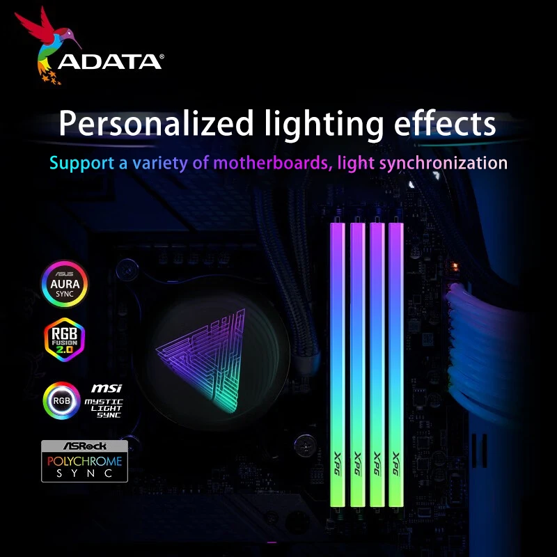 وحدة DRAM للألعاب ADATA XPG SPECTRIX D35G RGB DDR4 3200MHz 8GB 16GB علبة واحدة ذاكرة الوصول العشوائي عصا يدعم Intel XMP 2.0 و AMD