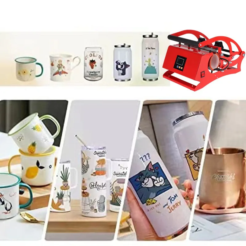 Mesin transfer panas untuk cangkir, multifungsi untuk pengepresan panas, mesin cetak cangkir panas