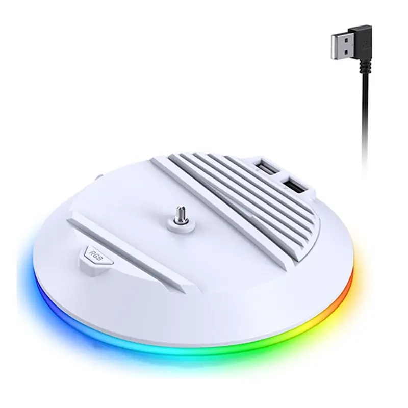 AED7-Vertical Stand With RGB Light For PS5 Slim / PS5 Pro Console Anti-Slip Base Bracket Holder Bracket Gaming Accessories