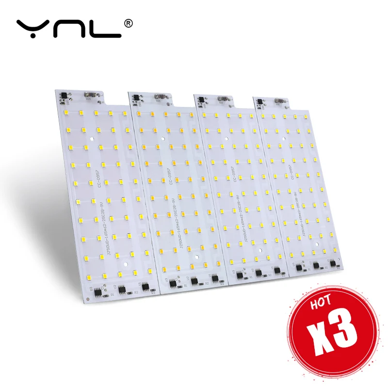 1/3PCS Led Chip 50W Smart IC Floodlight Golw Light Full Spectrum SMD 2835 220V Long Service Time DIY LED Bulb Lamp Spotlight