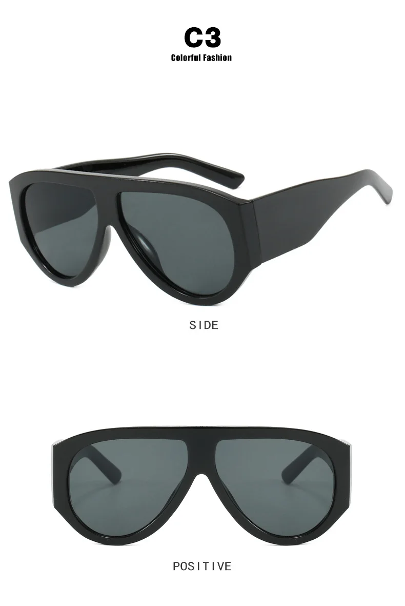 Übergroße Piloten-Sonnenbrille für Damen, Modisch 2026, Luxuriöser Großer Rahmen, Einteilige Verlaufsgläser, Retro-Klassiker mit Dicken Gläsern – Detail 6