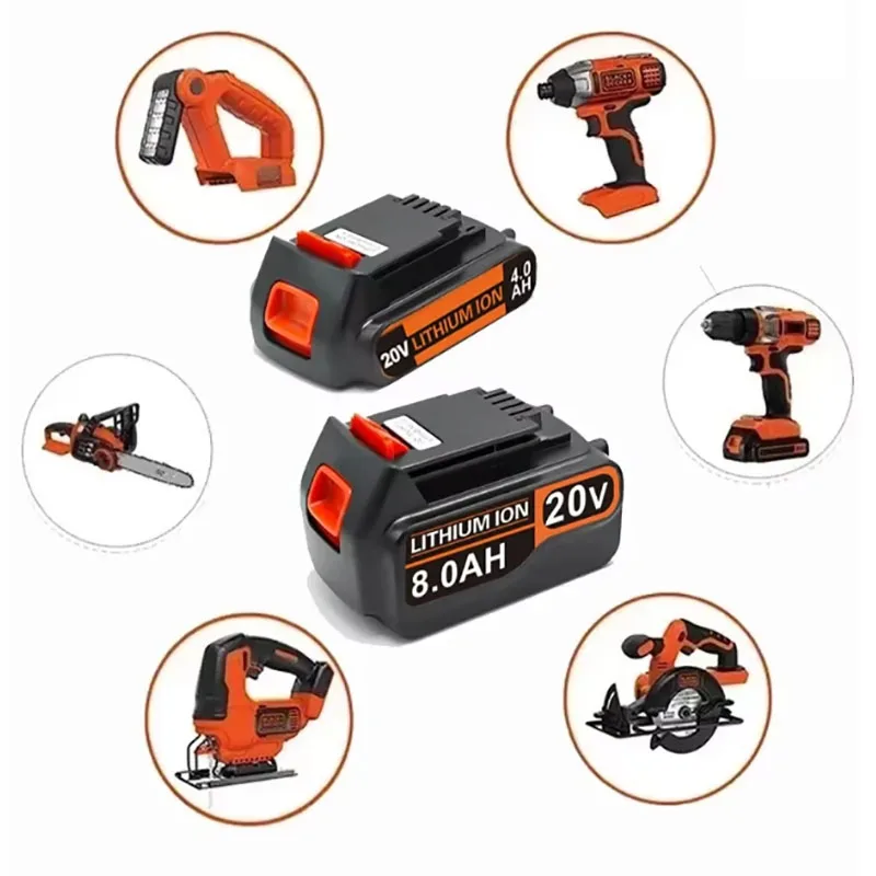 3.0mAh 4.0mAh 6.0mAh 8.0mAh  20V Lithium Battery Pack Fit Black and Decker LBXR2020 LB2X4020 Cordless Leaf Blower Chainsaw Drill