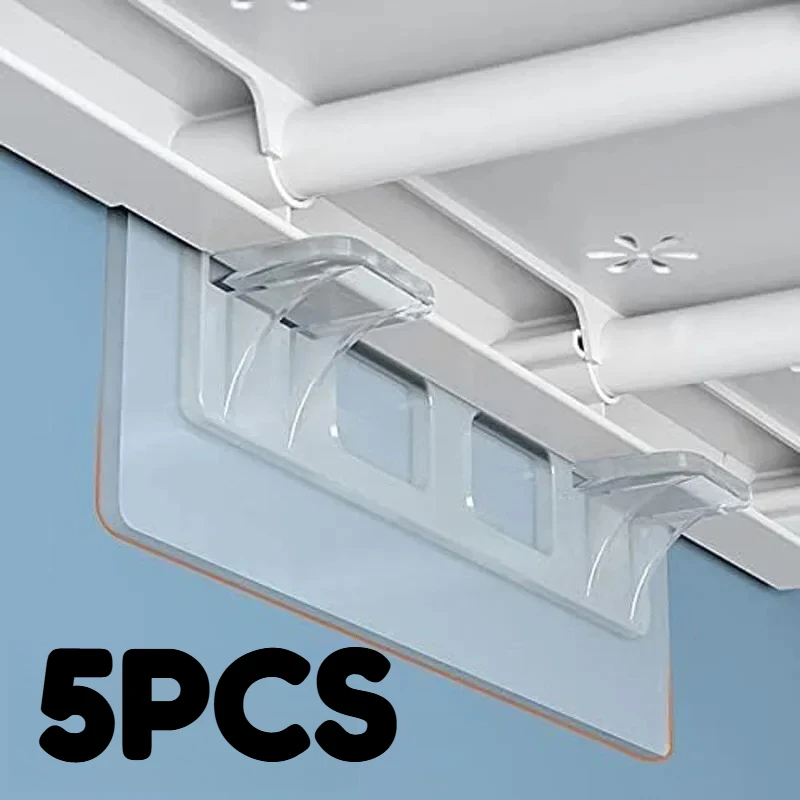 5pcs Wardrobe Divider Brackets Non-Marking Sticky Kitchen Cabinet Divider Brackets Anti-Side Slip Layer Support Brackets