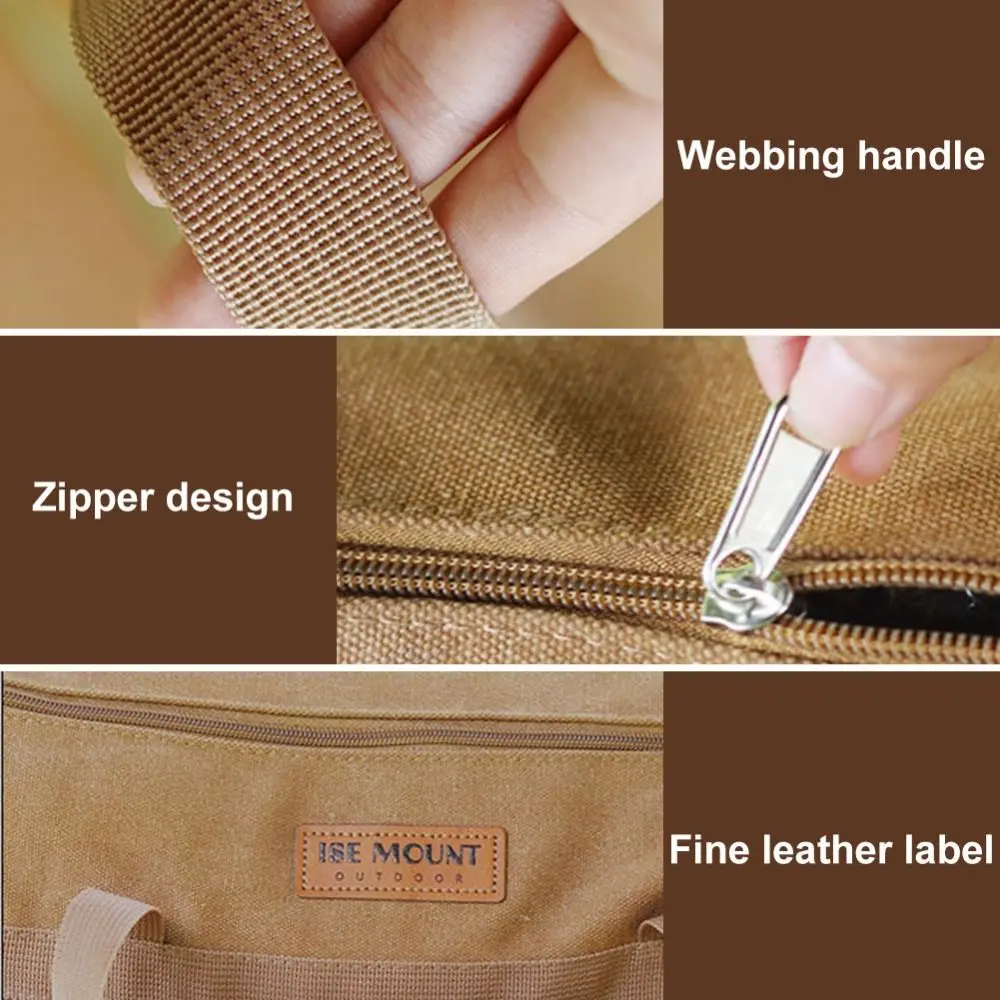 

Large Capacity Camping Tools Storage Bag Lightweight Cylinder Camping Tool Organizer with Long Handle Breathable Travel Handbag