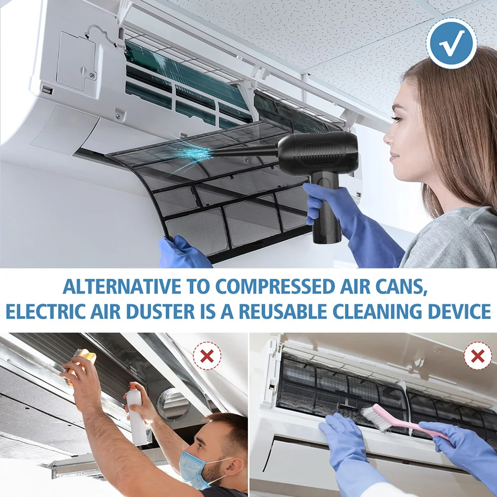 Computer Dust Blower Air Cleaners Home Duster compresso ad alta potenza elettrico Cordless per la pulizia della casa dell\'auto del computer