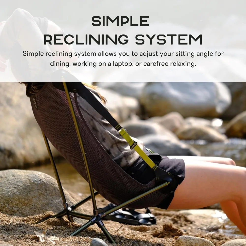 Imagem -02 - Moonlite Reclining Camp Chair Mochila Portátil e Camping Chair Opções Ajustáveis e Dobráveis Black Pearl