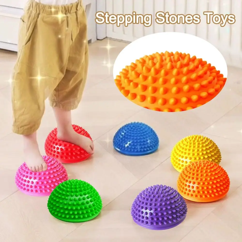 Touch Training Stepping Stones Toys Anti-slip Soft Balance River Stones Colorful Half Spherical Sphere Balance Training Ball Kid