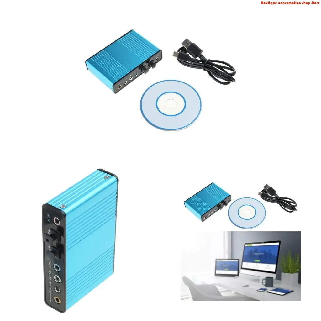 L9NA USB 5.1/7.1 6 Channel Sound Card with Optical Fiber SPDIF in/out