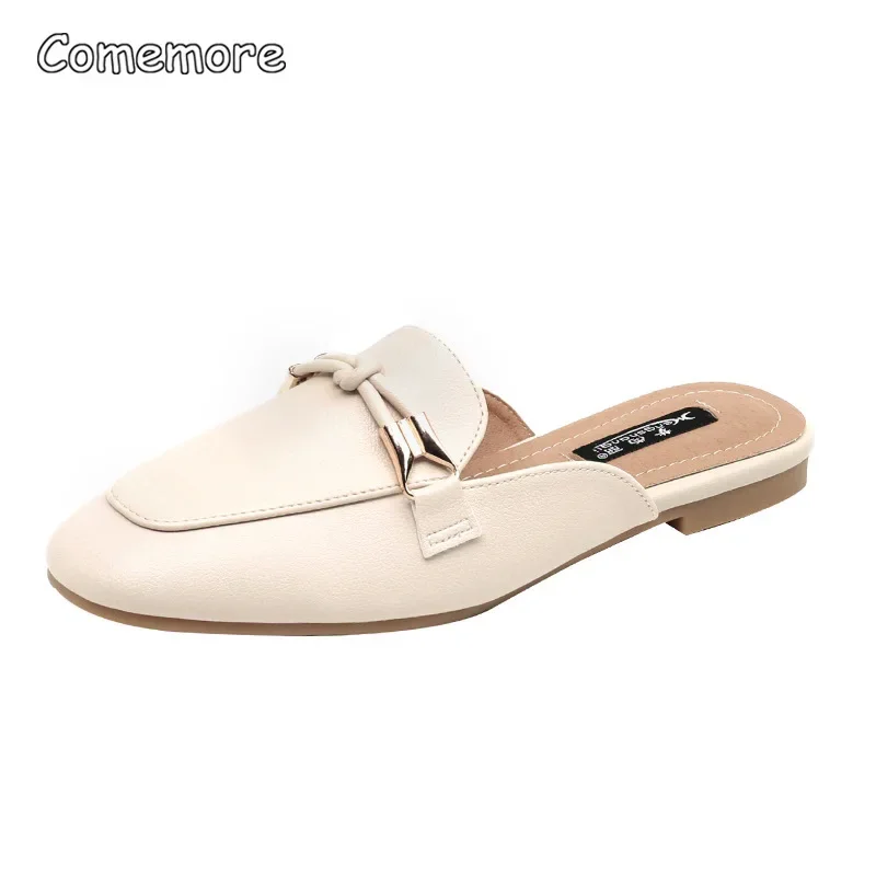 Comemore Comfortable and Elegant Women\'s Shoes Ladies Slippers 2023 Flat Outer Wear Lazy Slides Flip Flops Mules Women Fashion