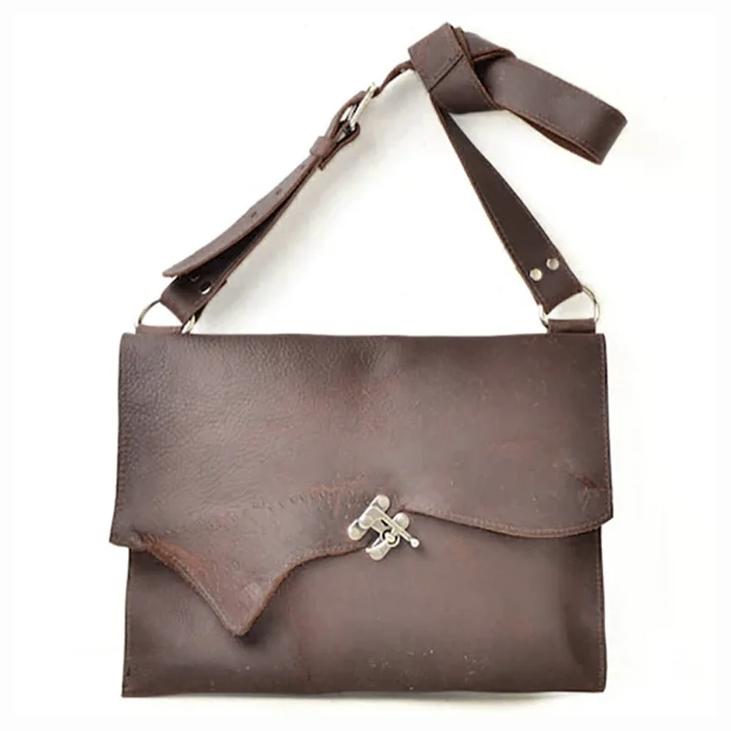 Medieval Steampunk Crossbody Messenger Bag Vintage PU Leather Satchel Festival Shoulder Belt Phone Bag Viking Pirate Accessory