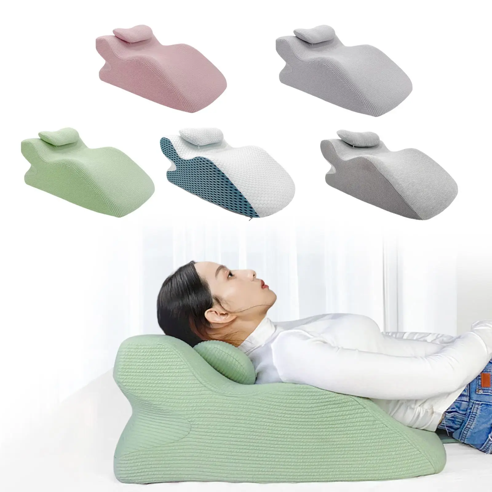 Face Down Pillow Home Massage Pillow Comfortable Ergonomic Bed Wedge Support Pillow Cushion with Neck Support for Sleeping