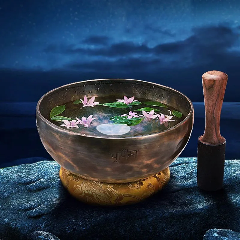 

Copper Full Moon Nepal Singing Bowl Handmade Buddha Tibetan Singing Bowls Yoga Sound Healing Instrument Meditation Accessories