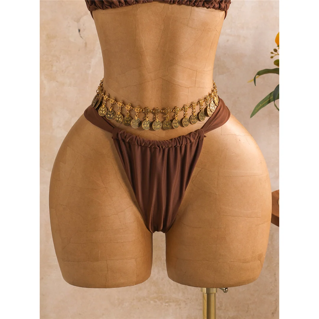 Mit langen Ärmeln, als Überwurf, Neckholder-Bikini, Damen-Badebekleidung, dreiteiliges Bikini-Set, Badeanzug, Badebekleidung, Schwimmbekleidung V8423 – Detail 7