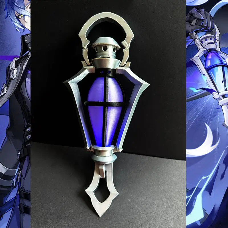โคมไฟพกพาสไตล์เรโทรจากเกม Genshin Impact รุ่น Flins Lantern Bearer พร้อมไฟ LED วินเทจ สำหรับตกแต่งคริสต์มาส ฮาโลวีน และคอสเพลย์