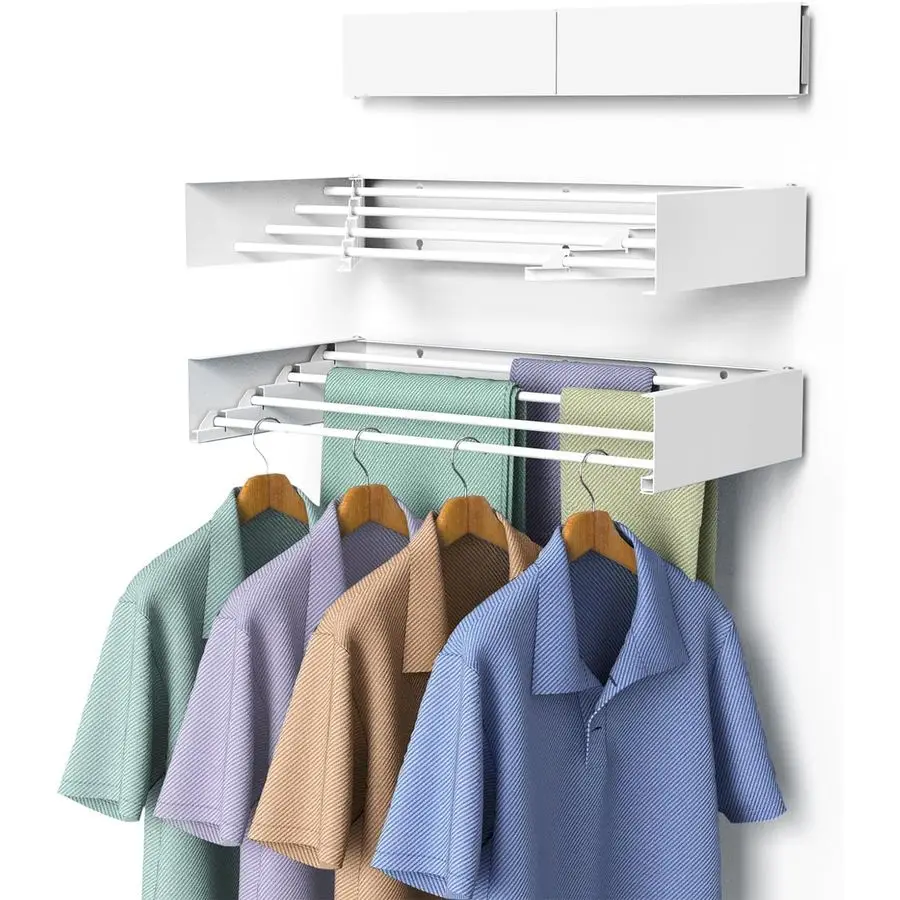 

Drying Rack, Collapsible Wall Mounted Clothes Drying Rack Drying Rack Clothing Foldable,Space Saving, 31.5 Wide, 13.2 Linear Ft,