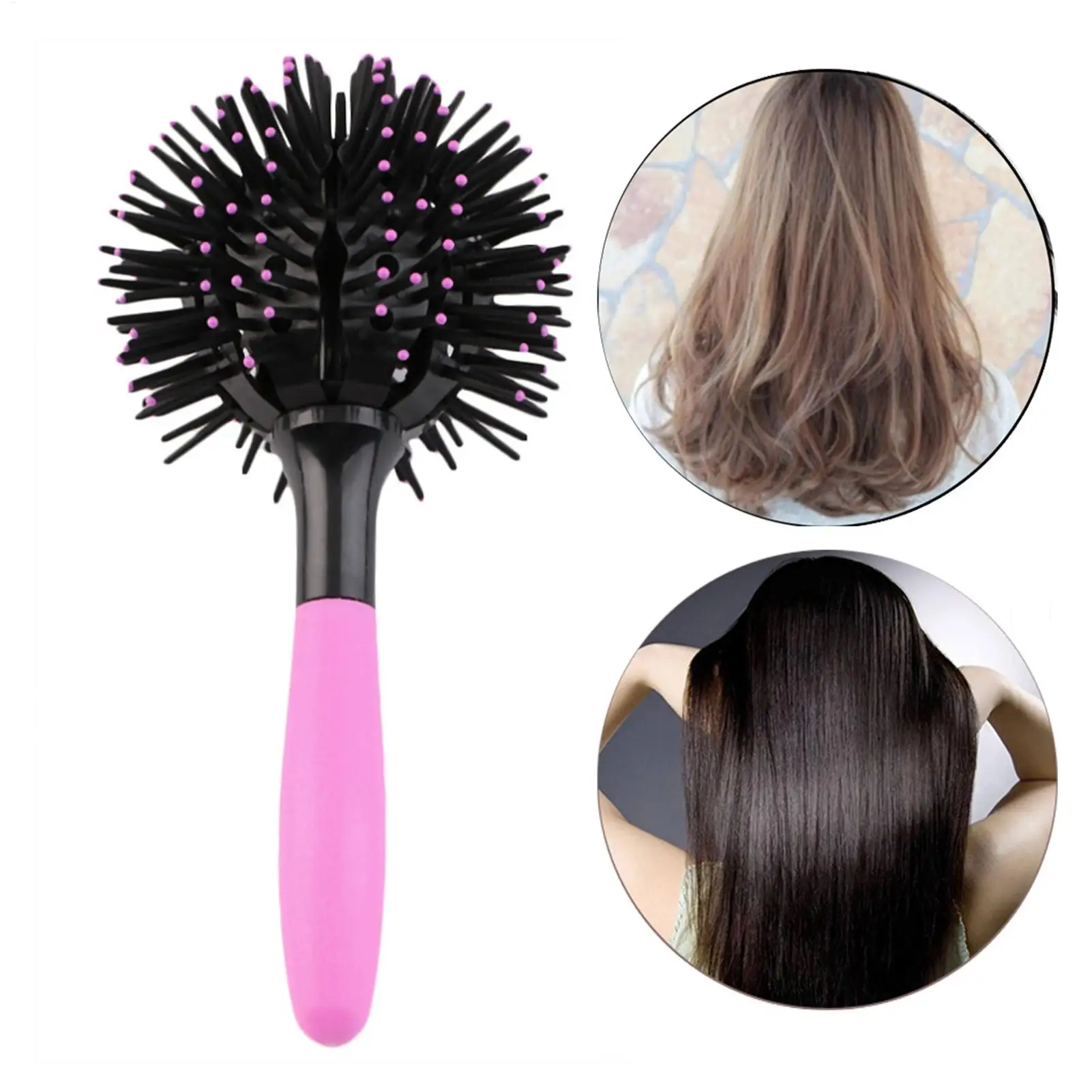 

Curly Hair Brushes Smoothing Gentle Curly Hair Portable Tool Hair Brush Round for Salon Home Care Travel Men Women Family