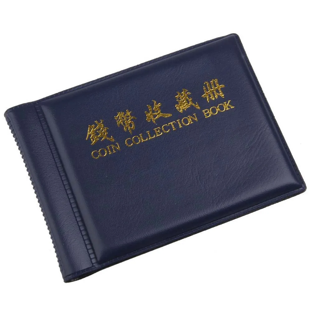 Coin Collection Book Black 13.8X9.8Cm 10 Pages 60 Pockets Portable Pu Cover Opp Page For Coins Caps Tokens Medallions
