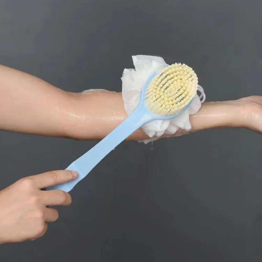 حمام فرشاة الجسم 2 في 1 فرشاة الظهر الناعمة لطيف التقشير دش الإسفنج فرشاة تنظيف الحمام تنظيف أداة الملحقات #6
