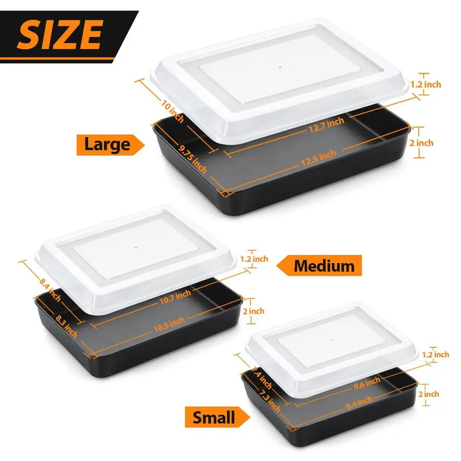 

Baking Pans with Lids Set of 3, Nonstick Sheet Cake Pan for Oven Lasagna Brownie Casserole 12.5 10.5 9.4Inch, Rectangle Metal Ba