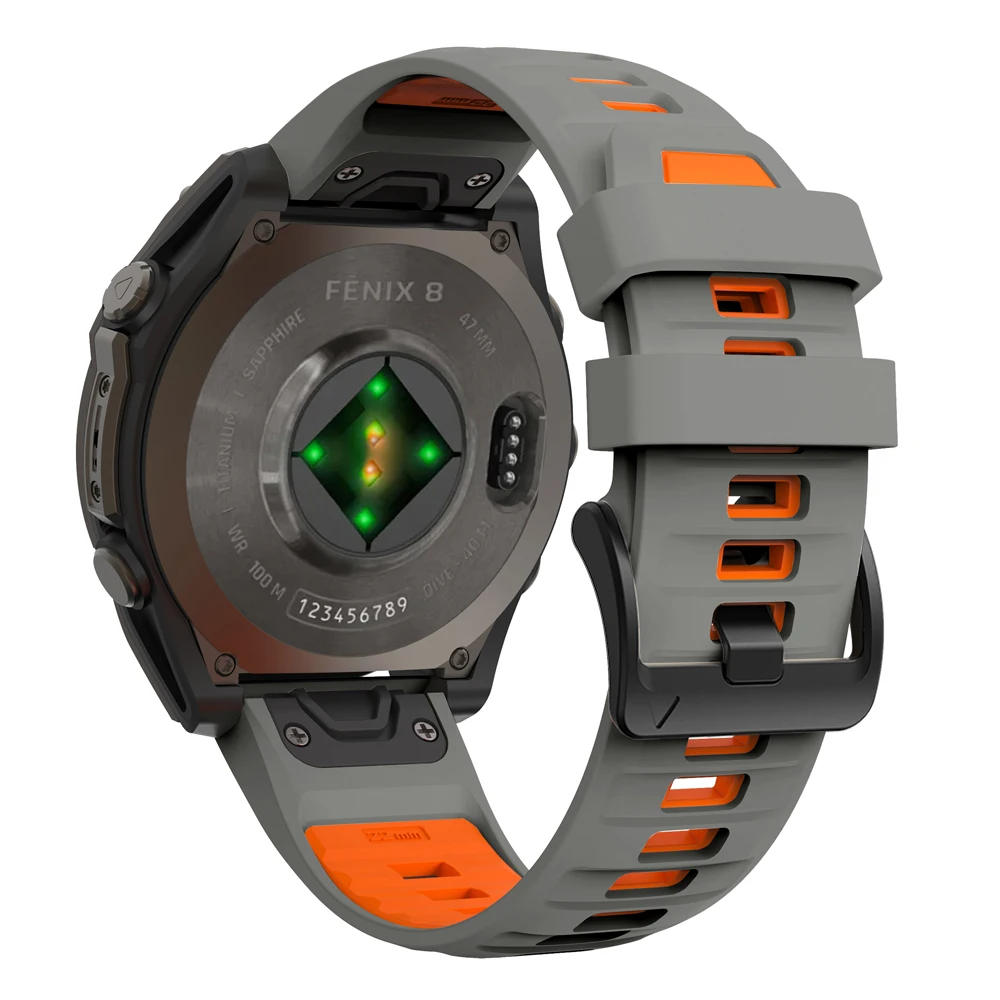1:1 Fenix8 Uhrenarmband für Garmin Fenix 8 Pro 47 mm 51 mm E 7 7X 6 6X 5 5X/Epix Pro/Enduro 3/970 QuickFit 22 mm 26 mm Silikonarmband