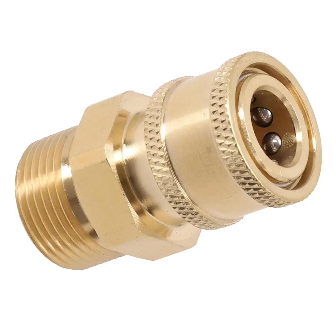 M22x1.5 Quick Release Connector Coupler Fitting Adapter For High Pressure Washer & Hose Gold Brass