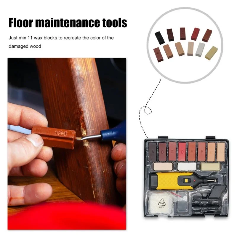 

DIY Manual Floor Furniture Repair Kit Wooden Floors Furniture Scratch Wax-Fille Consumables Scratch Repair Tool Set For Homes