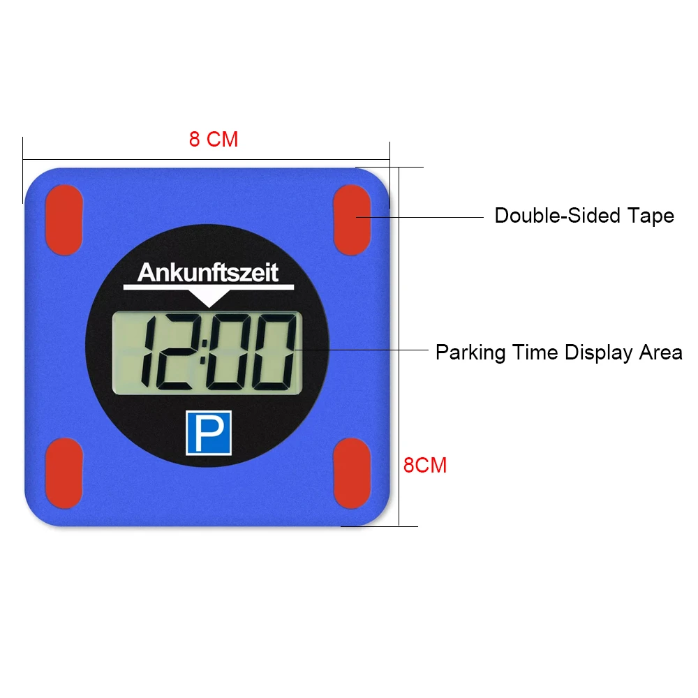 قرص وقوف السيارات الإلكتروني LCD مع شاشة عرض رقمية قرص وقوف السيارات الأوتوماتيكي عرض كهربائي مقياس ركن السيارة #5