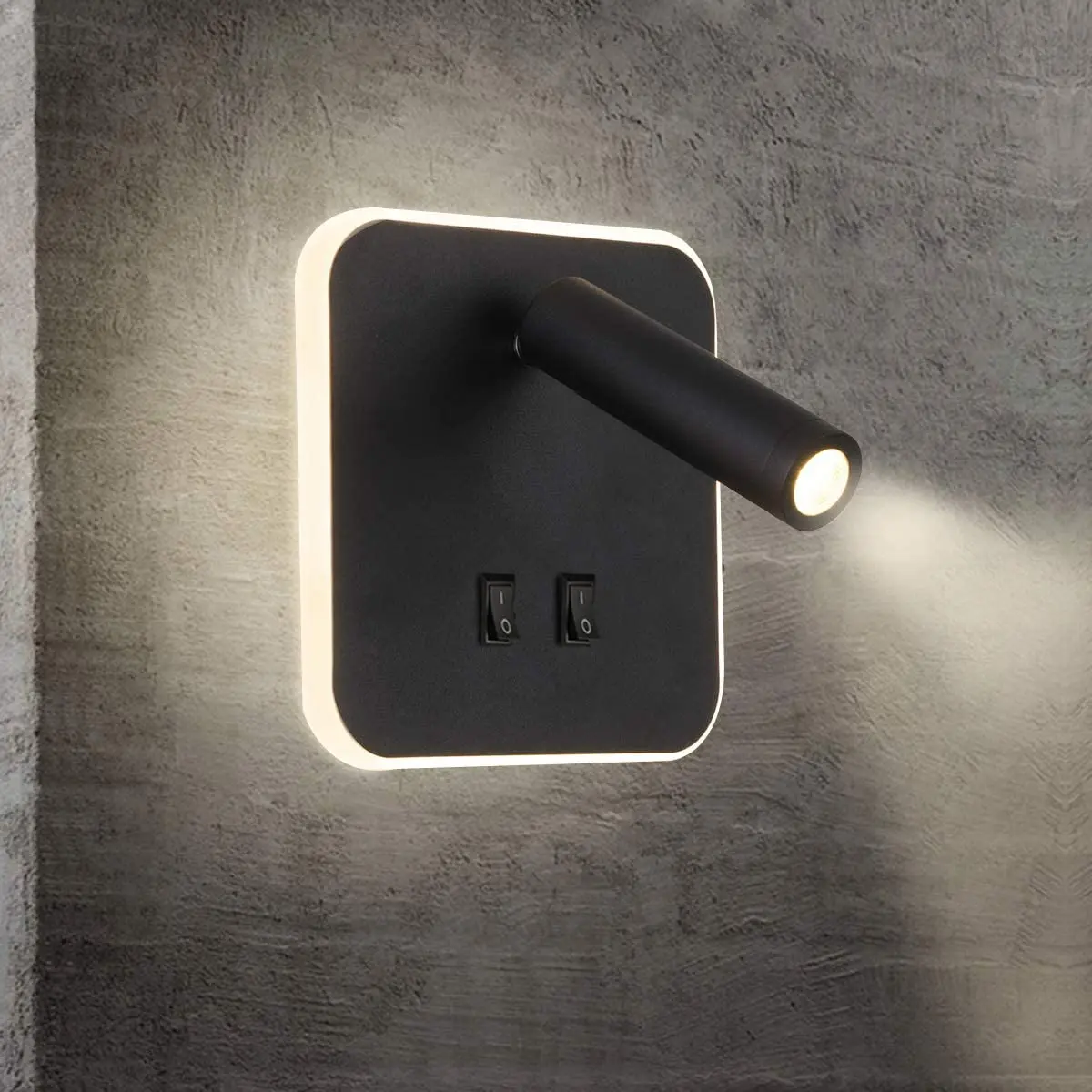 

OuXean Wall Light Black Bed LED with Interior Wall Adjustable Spotlight Reading lamp aluminio Wall lamp for Hallway Bedroom