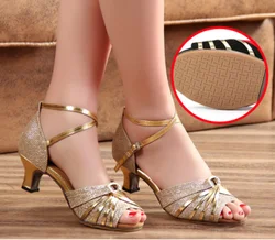 Women Latin Dance Shoes Modern Ballroom Salsa Practice Shoes Sandals Children/Kids/Girls Ladies Tango Dance Shoes High Quality