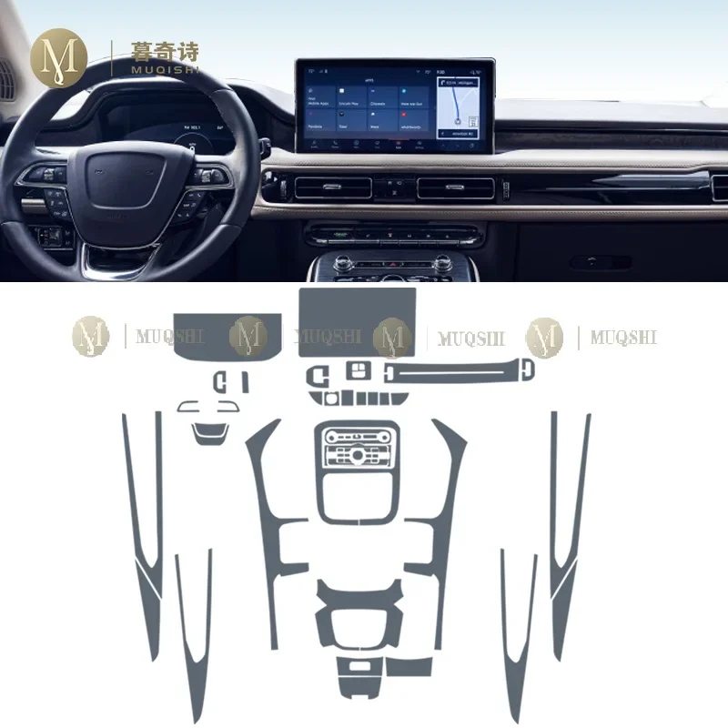 For Lincoln Nautilus 2021-2022 Car Interior Center console Transparent TPU Protective film Anti-scratch Repair film Accessories