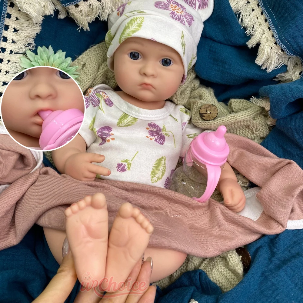 Adorable 18inch Open Mouth Full Soft Silicone Reborn Doll Exquisite Texture Details Doll Anatomically Correct for Christmas Gift