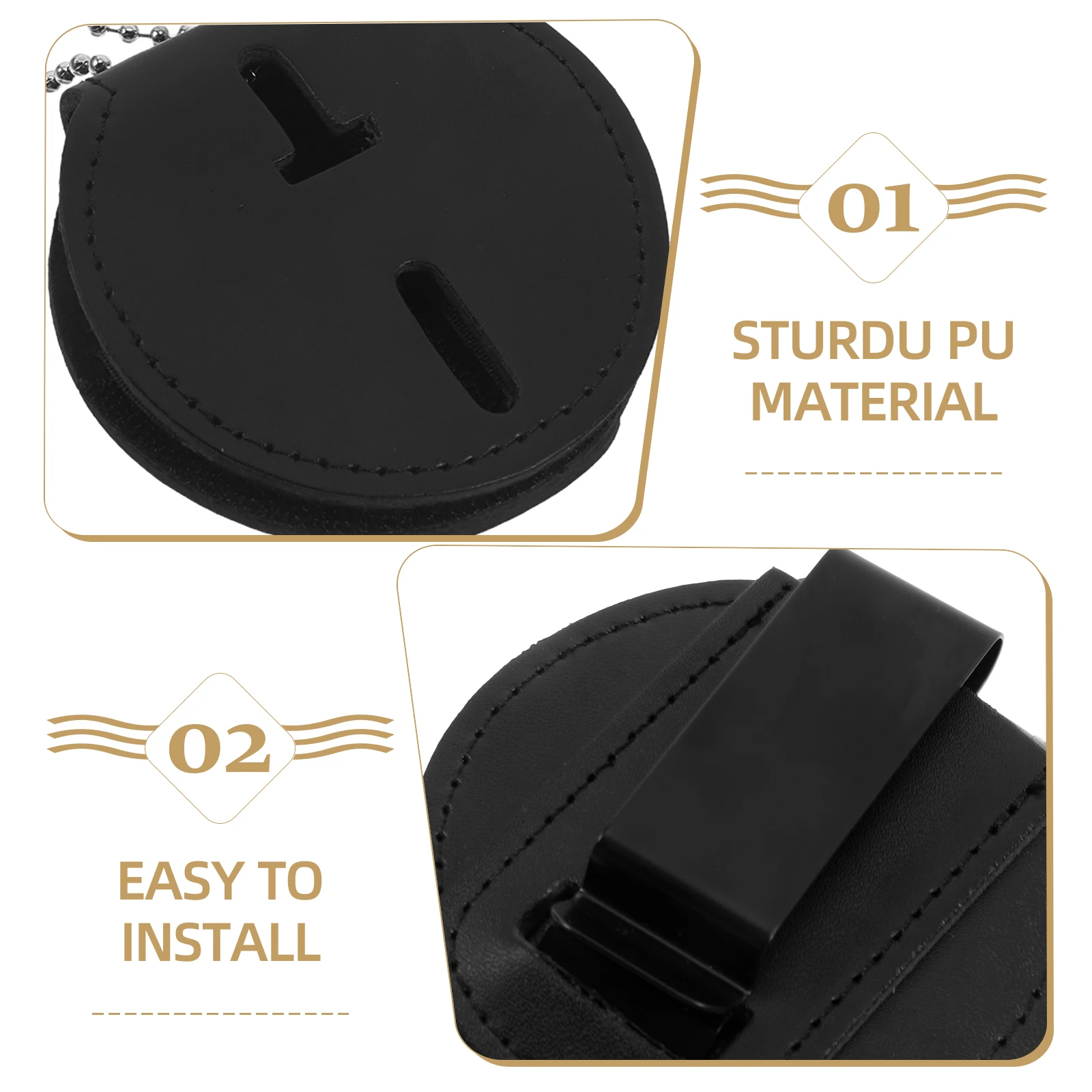 

ID Folder Badge Holders Protector Black Aluminum Alloy Corrections Officer Accessories