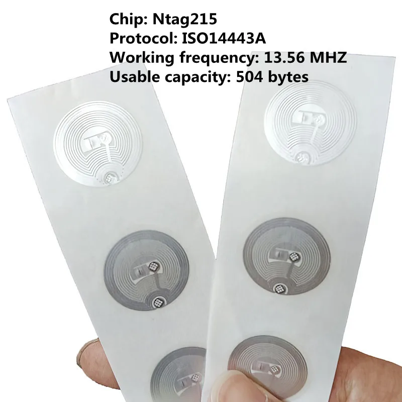 10/50pcs Ntag215 NFC Tag 13.56MHz ISO14443A Sticker Wet Inlay Ntag 215 NFC Phone Available RFID Tags Stickers Adhesive Label