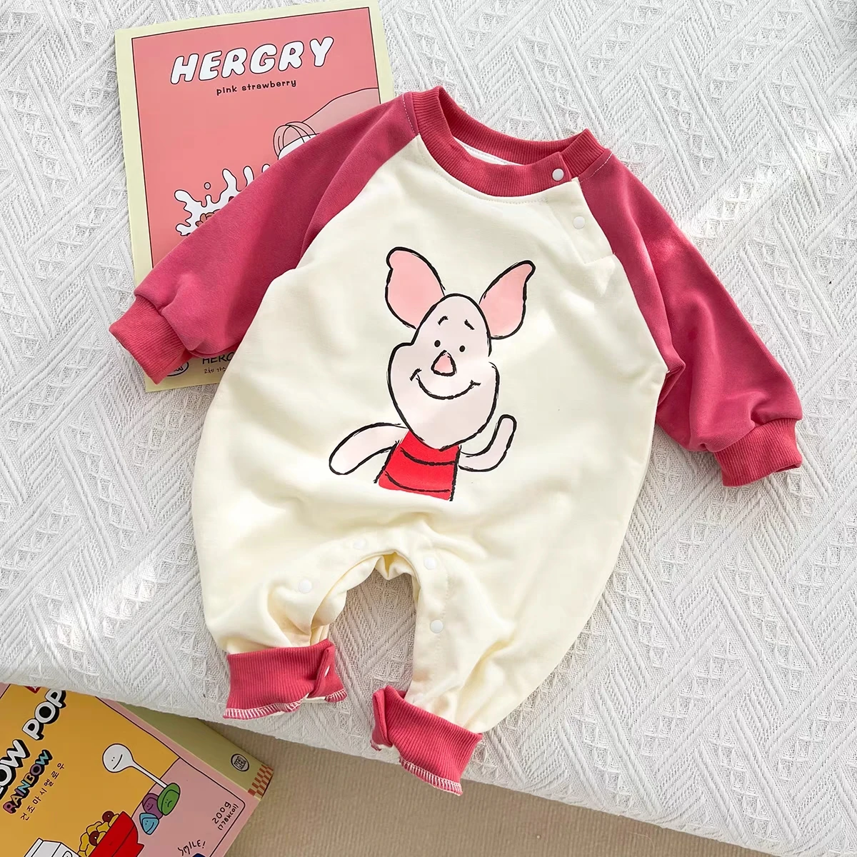 Spring/autumn Clothes Disney Cartoon Newborn Jumpsuit Long Sleeve One-piece Sleepwear Toddler Costume Cotton Infant Bodysuits