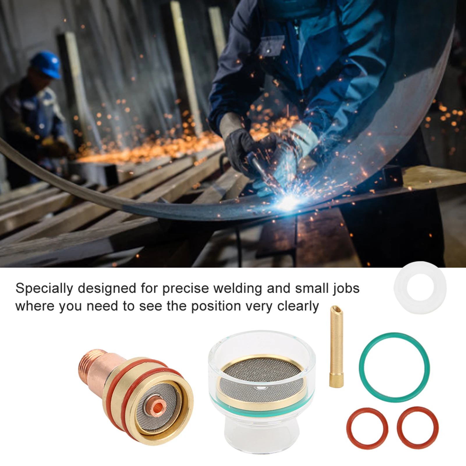 

TFM53NCN TIG Welding Kit TIG Torch Glass Cup Collet for WP17/WP18/WP26 TIG Welding Kit TIG Torch Glass Cup Welding Accessories