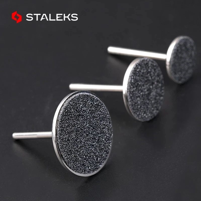 STALEKS Stainless Steel Sanding Paper Round Disc Round Metal Disk 15/20/25mm Nail Drill Bits Tool Foot Peg Foot File Polish Tool