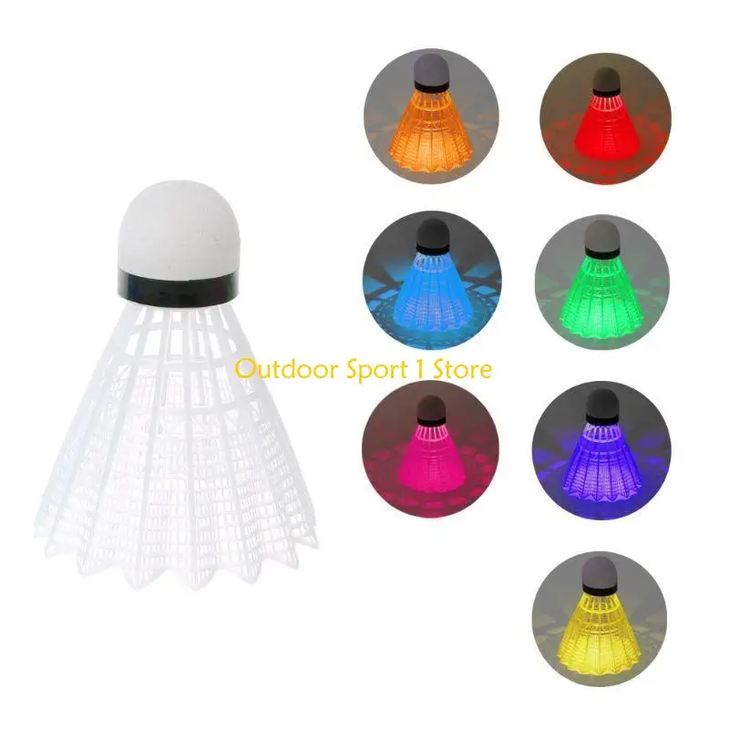 A0KA 4Pcs Stable Sports Training LED Badminton Balls, Badminton Shuttlecock, Sport Plastic Shuttlecocks for In/Outdoor Game