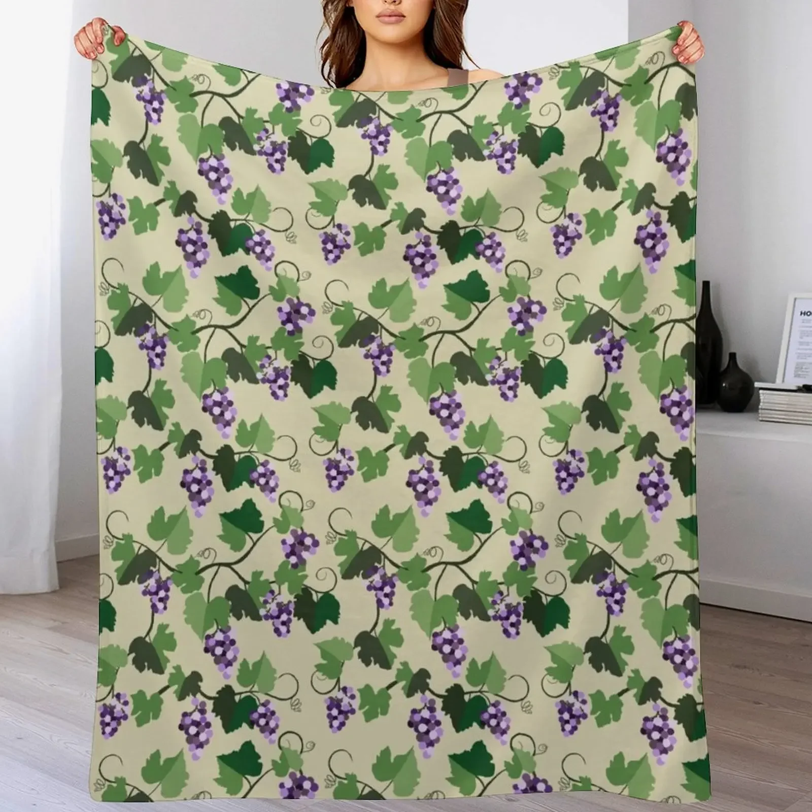

Grape Vine Pattern Throw Blanket For Baby Single Cute anime Blankets