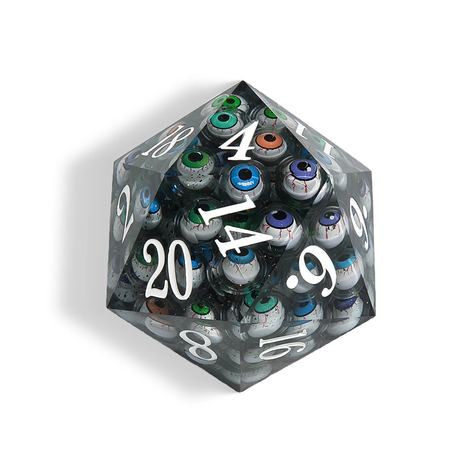 

80mm 95mm D20 Large Dice DND Dice Set Eyeball/Dragon Eye/Skull Liquid Core Sharp Edge Polyhedral Resin Dice for Multi-Sided RPG