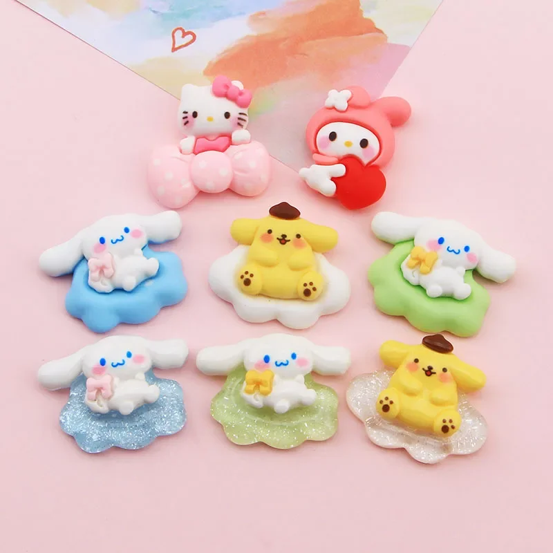 5pcs cute sanrio cloud cartoon resin flatback diy kawaii resin accessories crafts materials scrapbooking embellishment