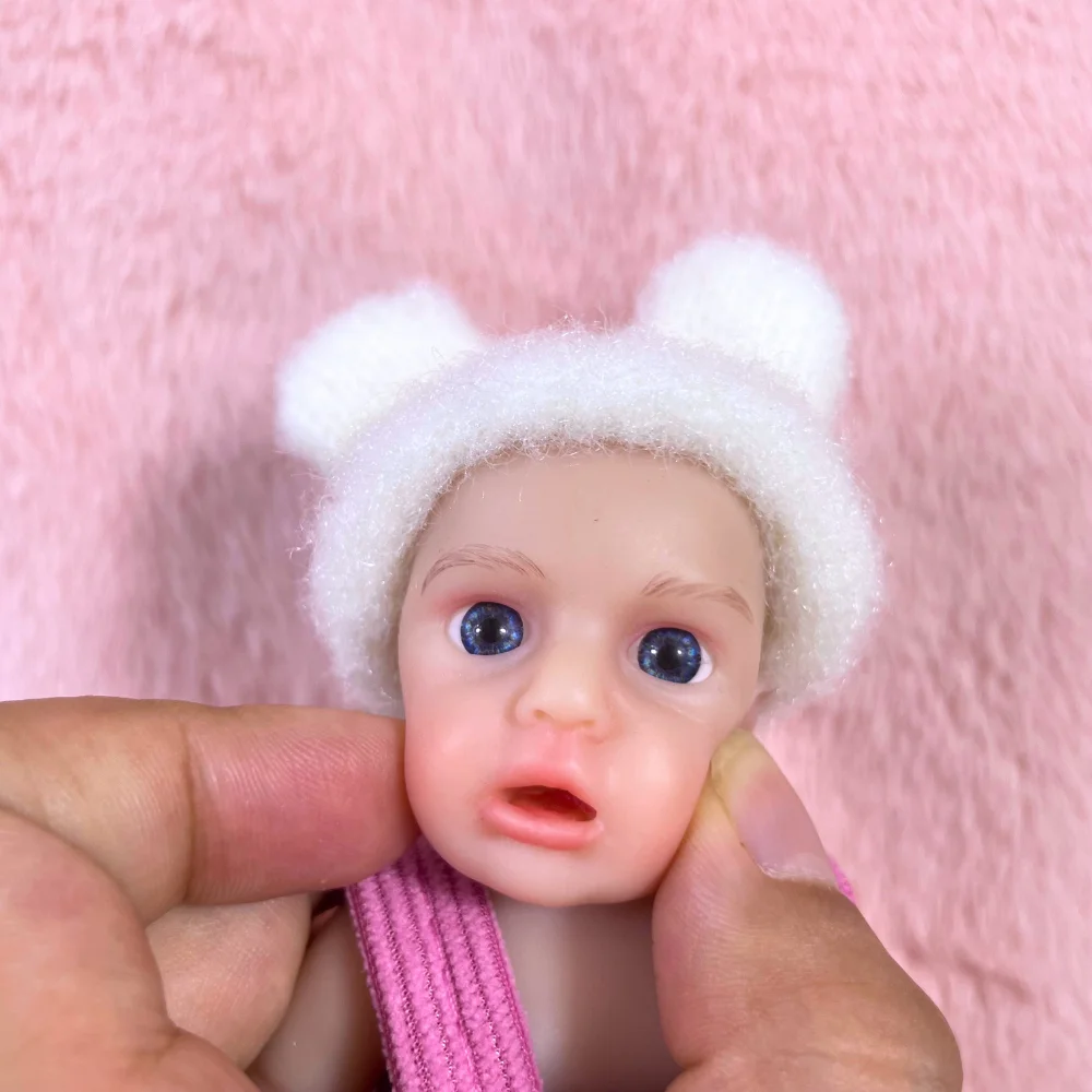 Mini 6 Inch 15CM Silicone Reborn Baby Doll LouLou Awake Girl Soft Solid Silicone Washable Body Doll Birthday Christmas Gift