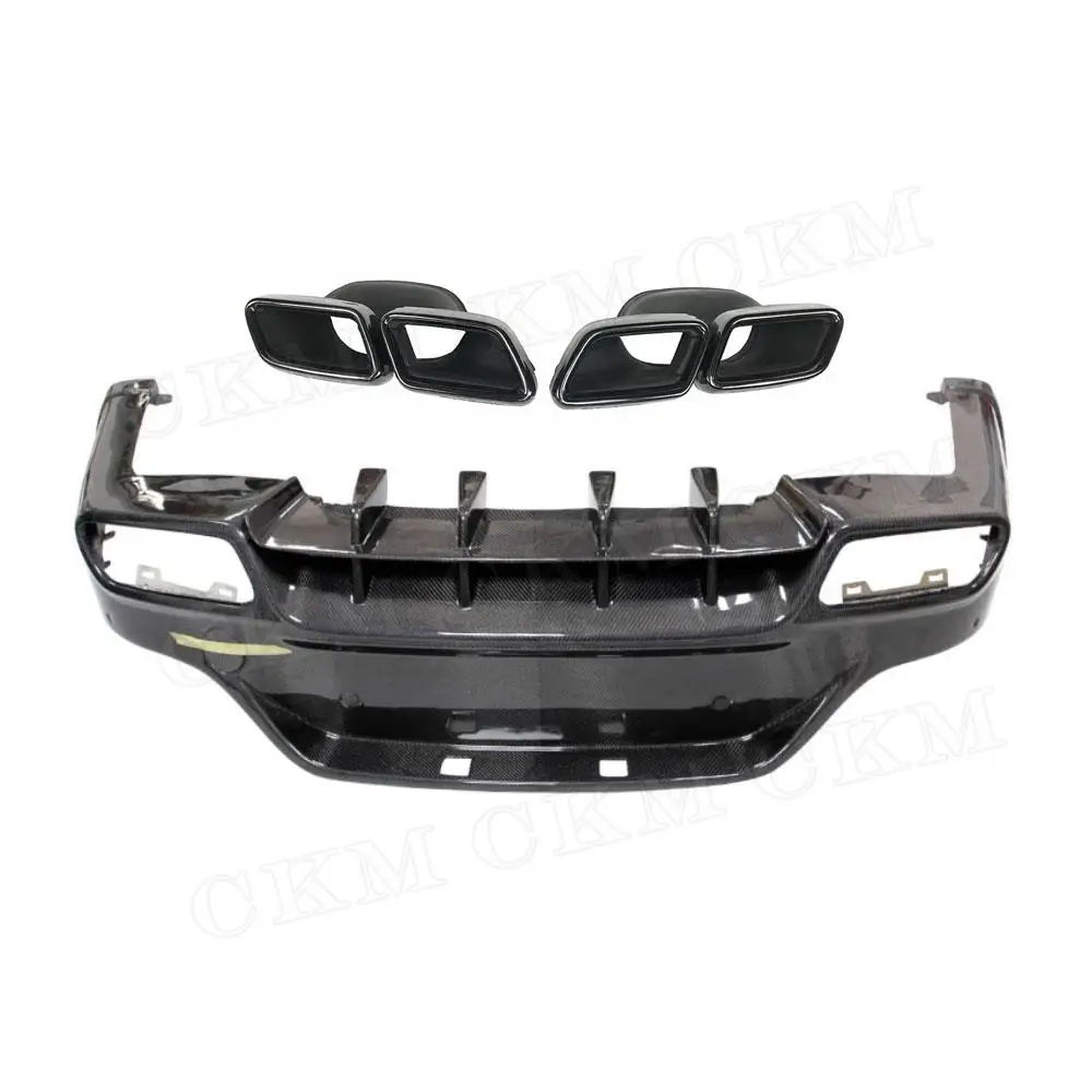 Carbon Fiber Rear Bumper Lip Diffuser with Exhaust Tips for Mercedes Benz GLC C253 coupe Sport GLC300 GLC250 GLC63 2017-2019