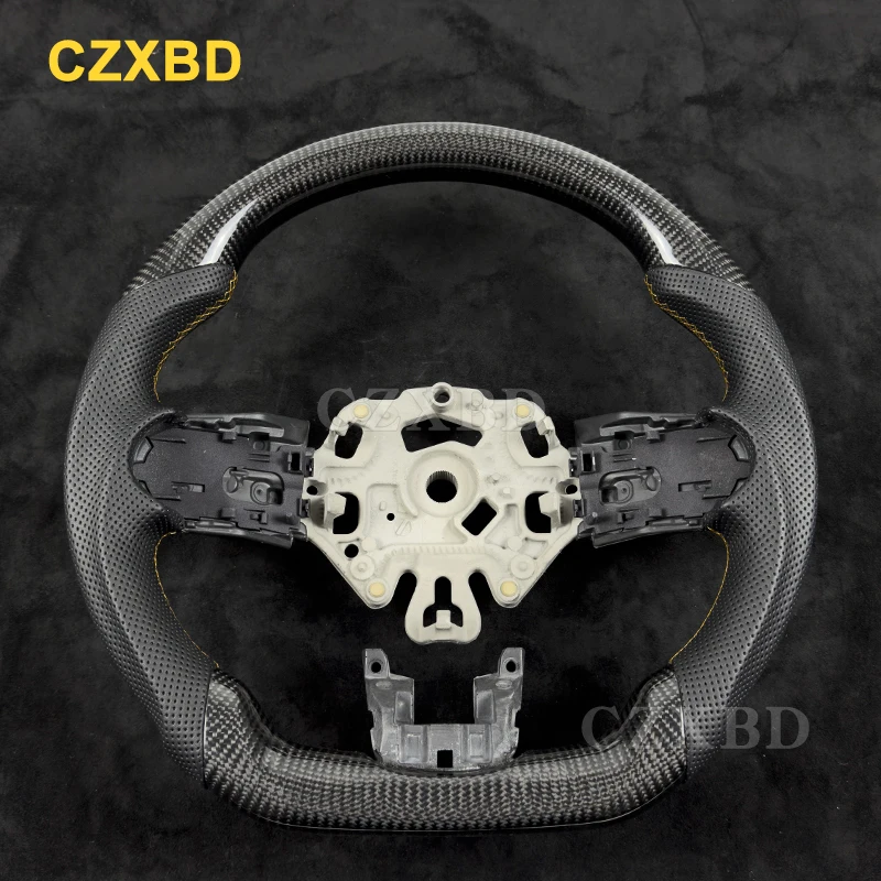 

Fit For BMW Mini F54 F55 F56 F57 F60 R56 R59 Real Carbon Fiber Steering Wheel High Quality Leather Sport Wheel Customized